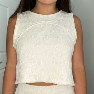 Zara Knit White Tank Top
